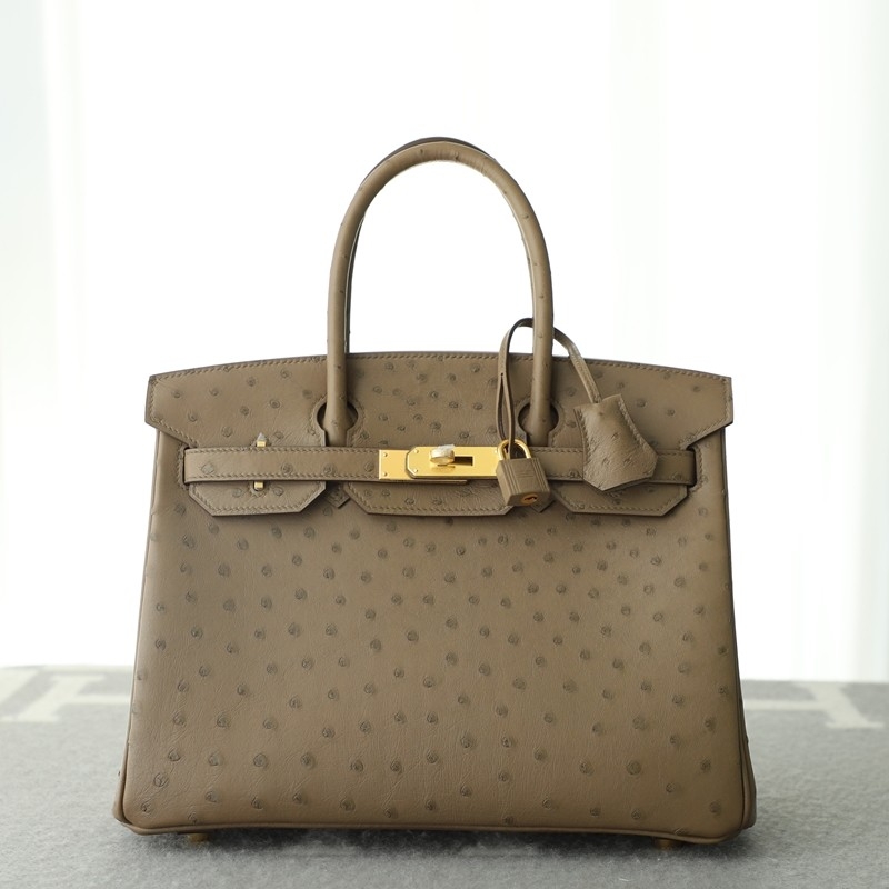 CK18 etoupe ostrich birkin 30 with GHW