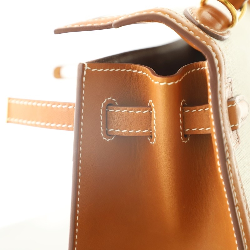 c37 gold barenia &Canvas Kelly 25cm with ghw