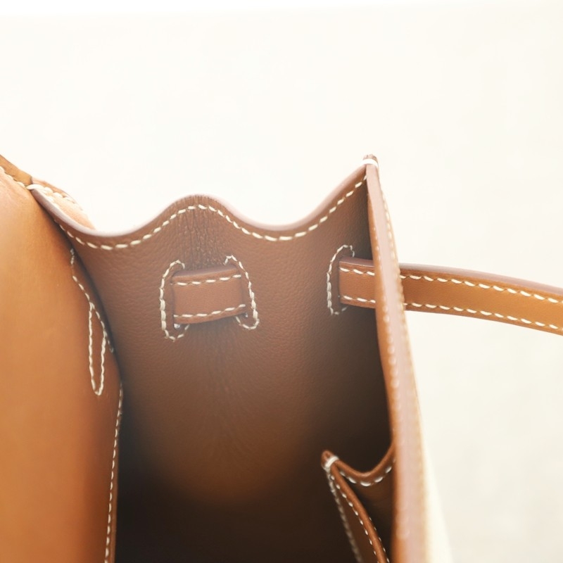 c37 gold barenia &Canvas Kelly 25cm with ghw