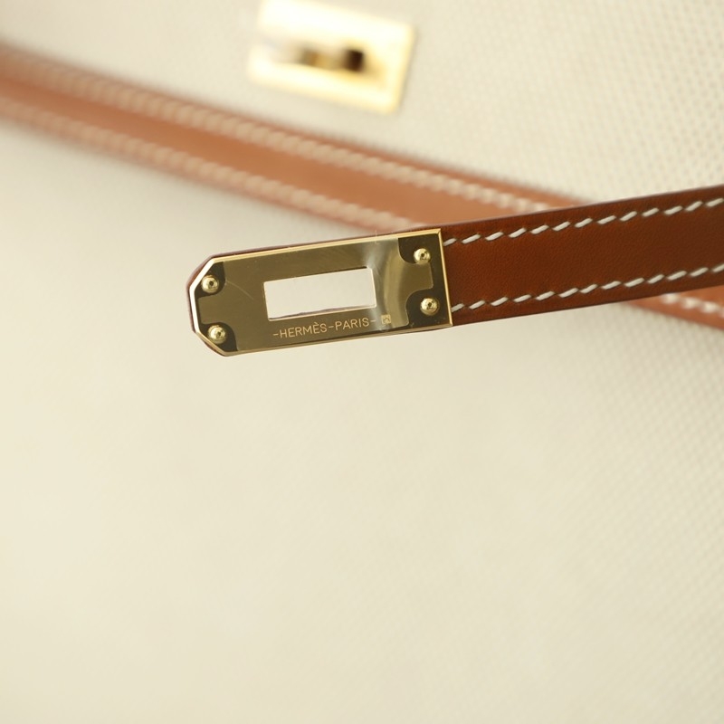 c37 gold barenia &Canvas Kelly 25cm with ghw