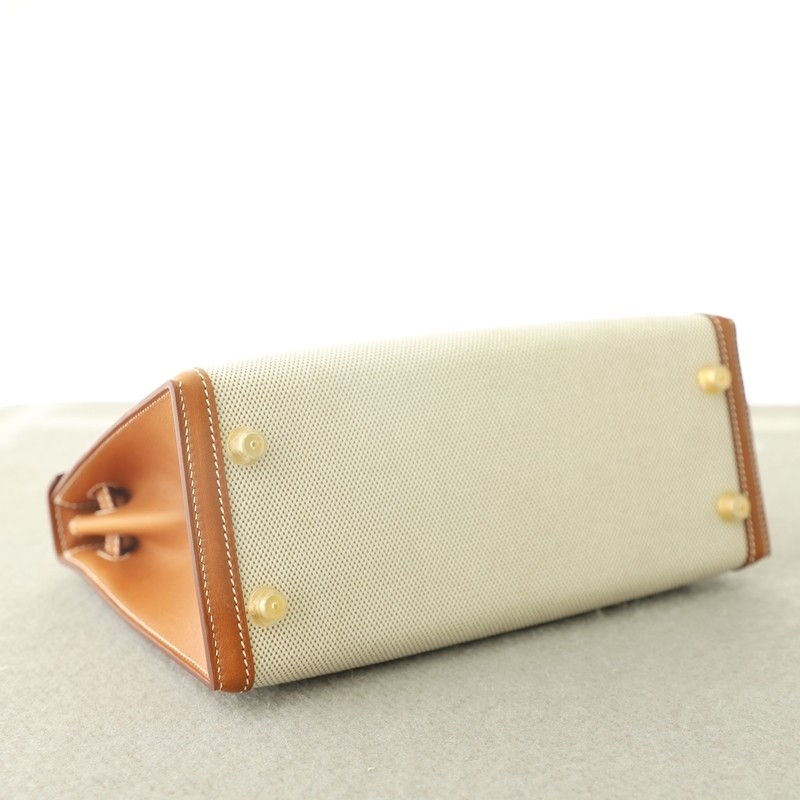 c37 gold barenia &Canvas Kelly 25cm with ghw