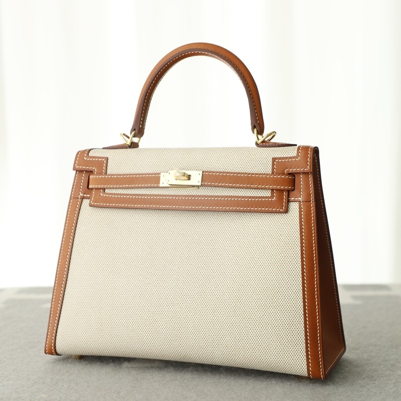 c37 gold barenia &Canvas Kelly 25cm with ghw
