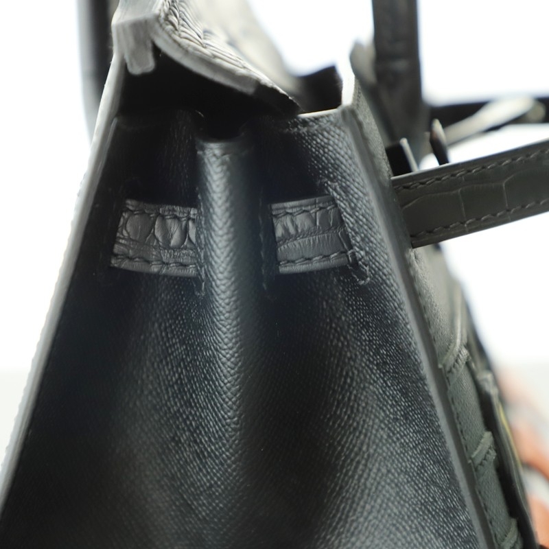 Hermès Birkin 20 Faubourg Sellier Black Matte Alligator Bag