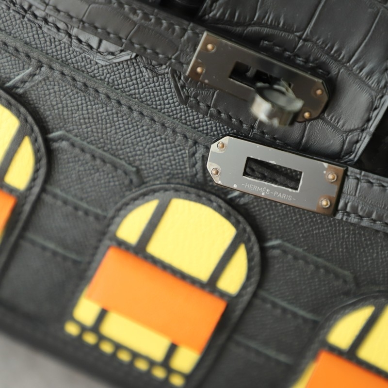 Hermès Birkin 20 Faubourg Sellier Black Matte Alligator Bag