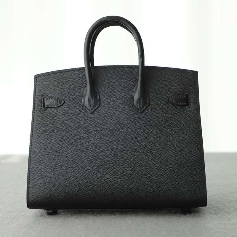 Hermès Birkin 20 Faubourg Sellier Black Matte Alligator Bag