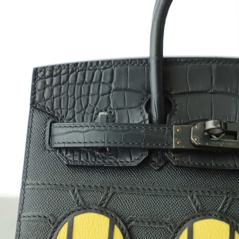 Hermès Birkin 20 Faubourg Sellier Black Matte Alligator Bag