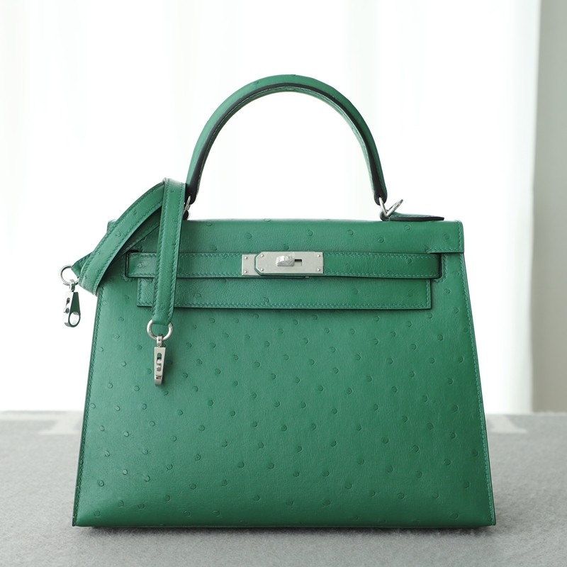 U4 vert vertigo ostrich kelly 28 sellier with phw
