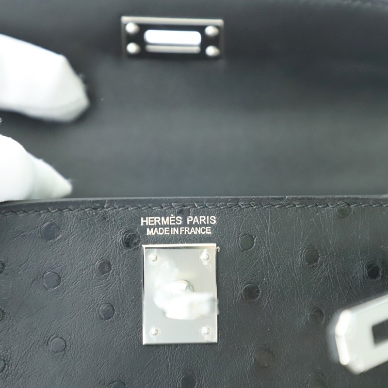 CK89 Nior/Black Ostrich Kelly Mini II With PHW