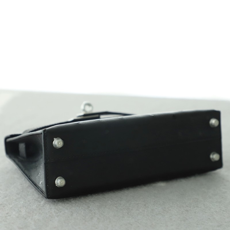 CK89 Nior/Black Ostrich Kelly Mini II With PHW