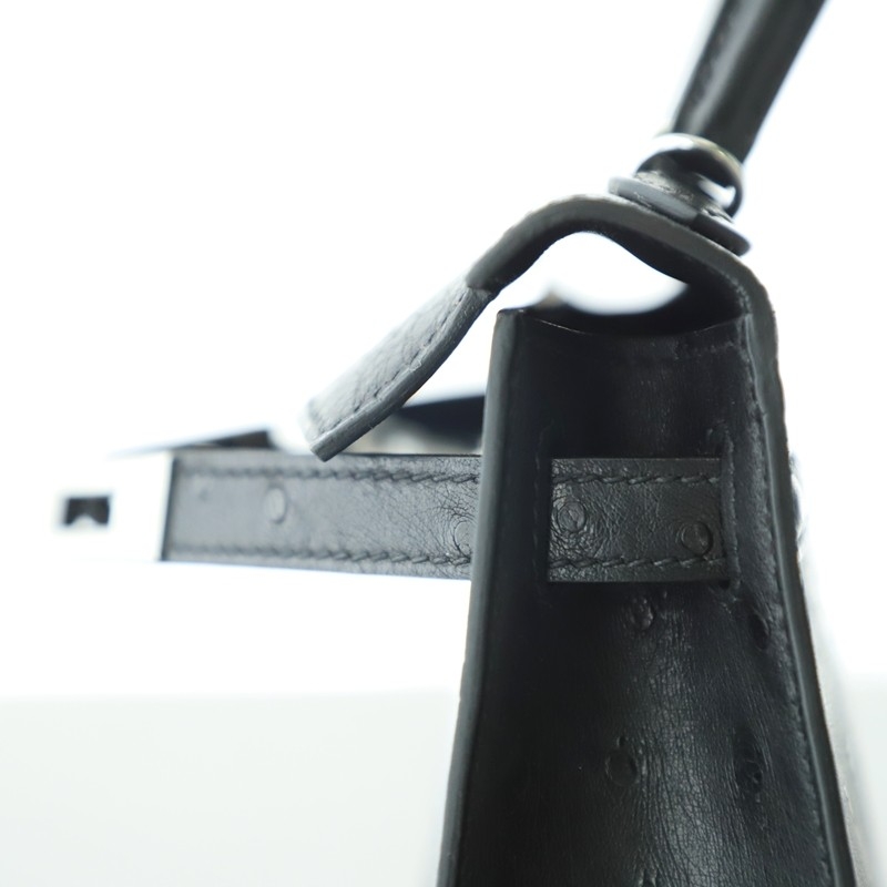 CK89 Nior/Black Ostrich Kelly Mini II With PHW