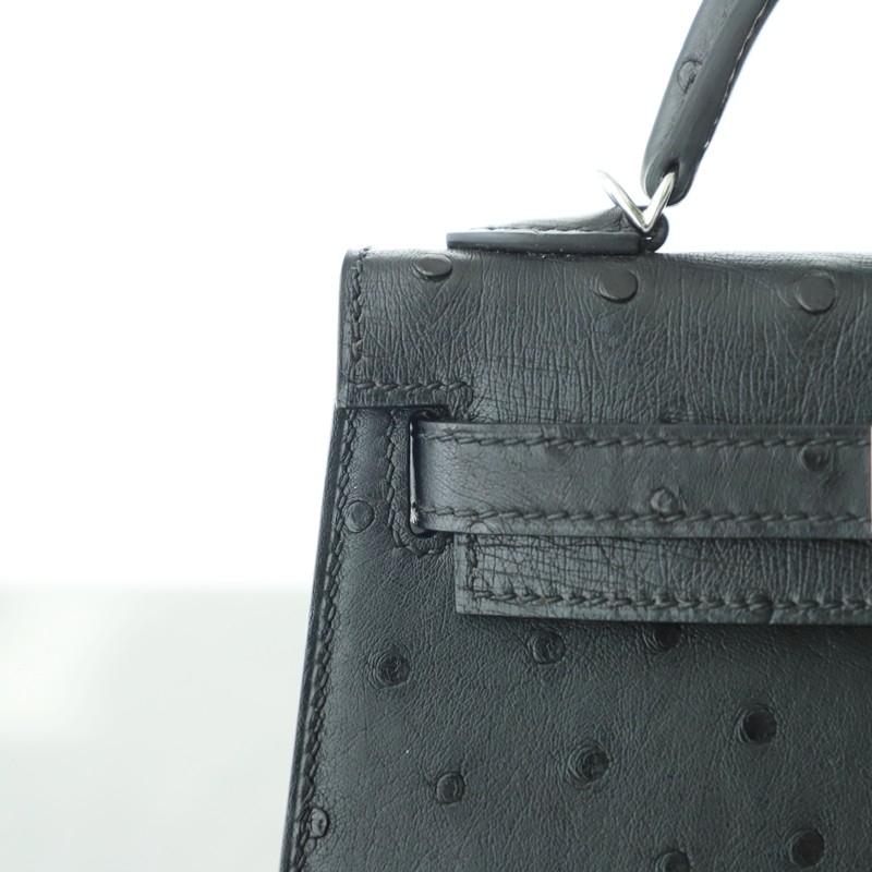 CK89 Nior/Black Ostrich Kelly Mini II With PHW