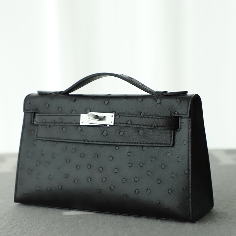 CK89 Nior ostrich kelly pochette with phw
