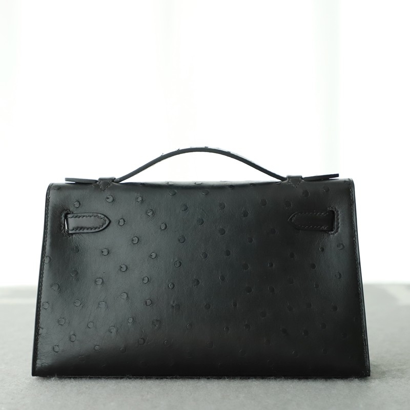 CK89 Nior ostrich kelly pochette with phw