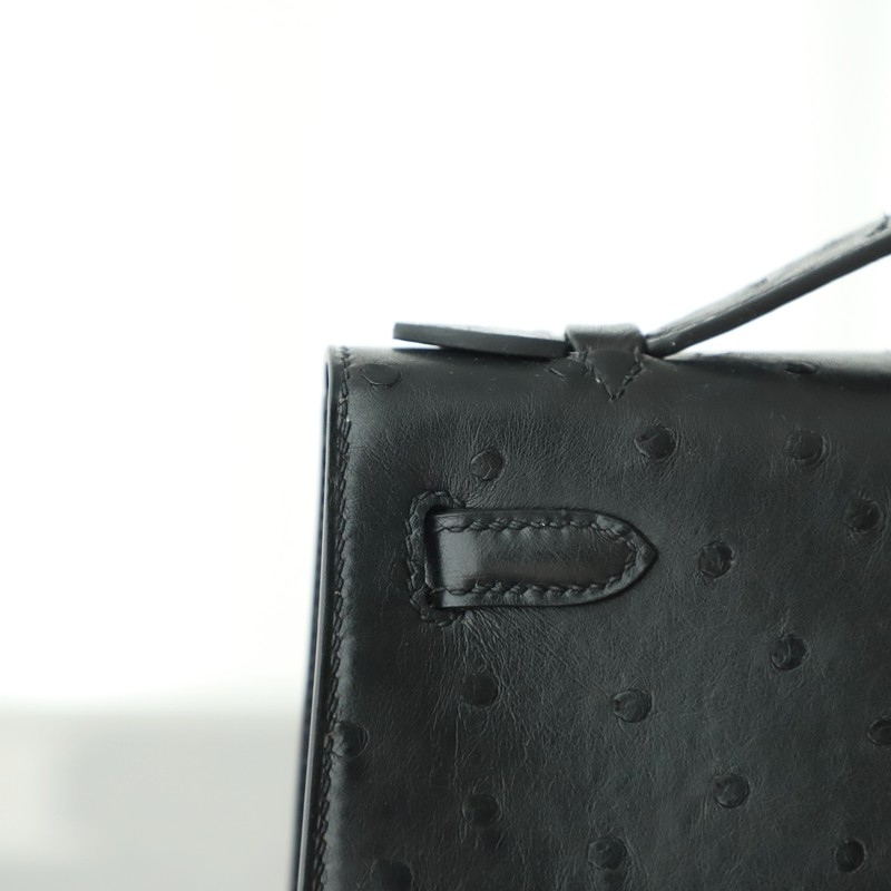 CK89 Nior ostrich kelly pochette with phw
