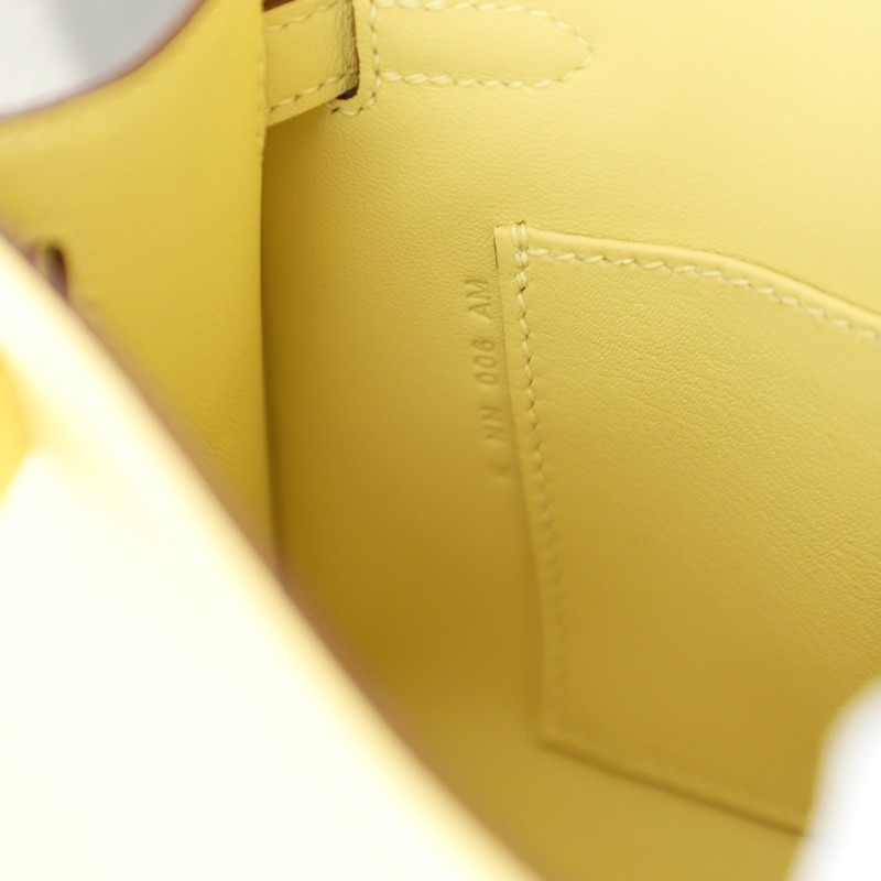 1z Jaune Pussin Swift Kelly Pochette With GHW