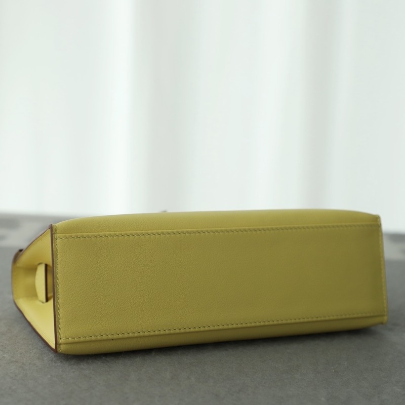 1z Jaune Pussin Swift Kelly Pochette With GHW