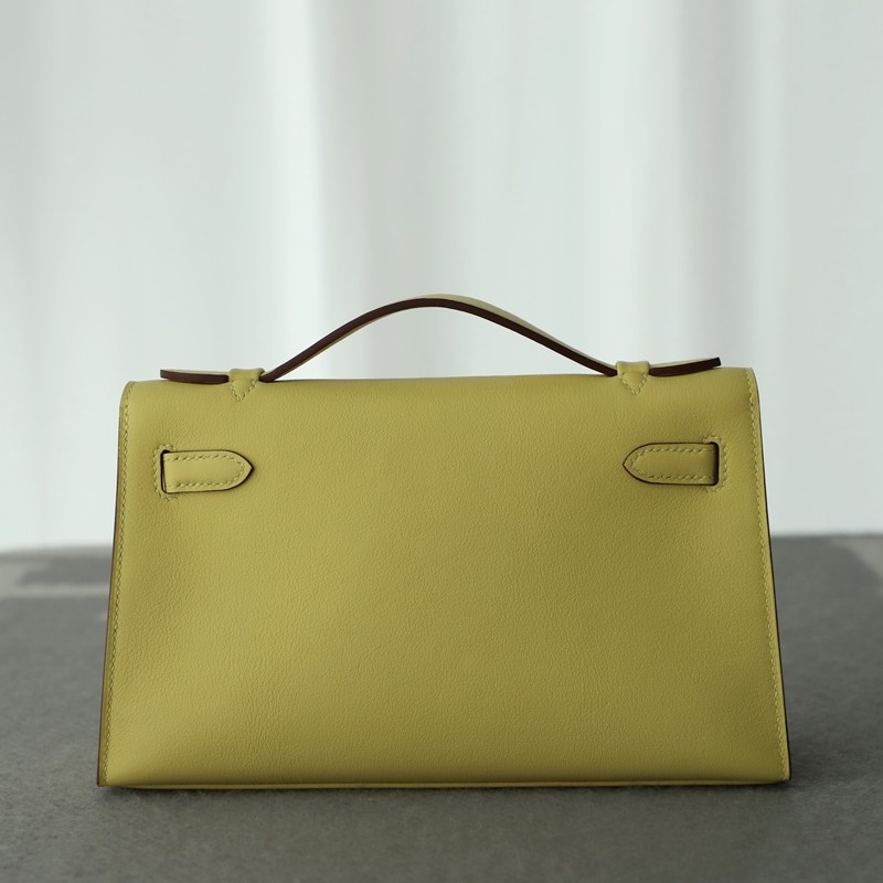 1z Jaune Pussin Swift Kelly Pochette With GHW