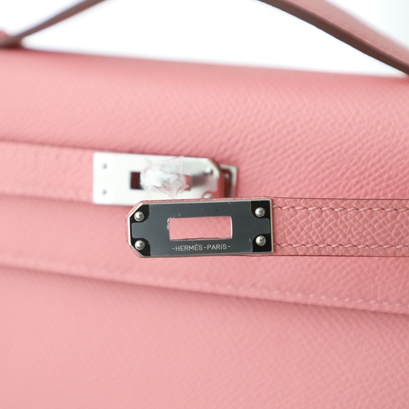 1Q Rose Confetti Epsom Kelly Pochette With Phw