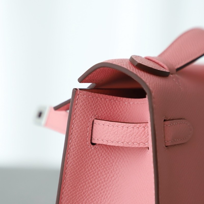 1Q Rose Confetti Epsom Kelly Pochette With Phw