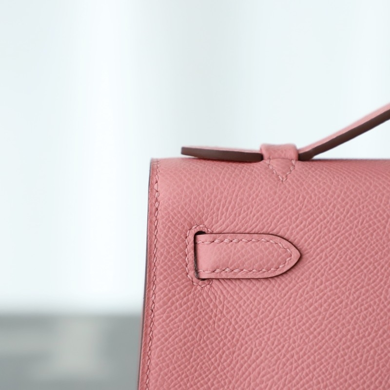 1Q Rose Confetti Epsom Kelly Pochette With Phw