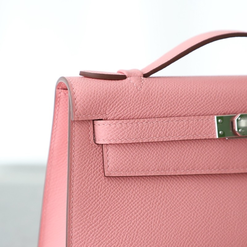 1Q Rose Confetti Epsom Kelly Pochette With Phw