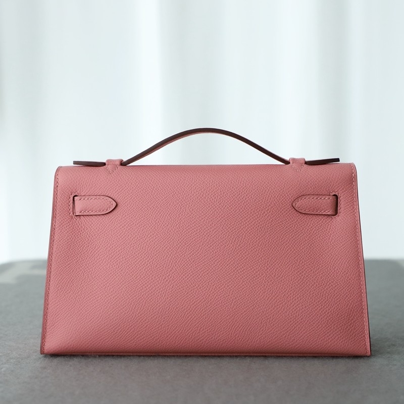 1Q Rose Confetti Epsom Kelly Pochette With Phw