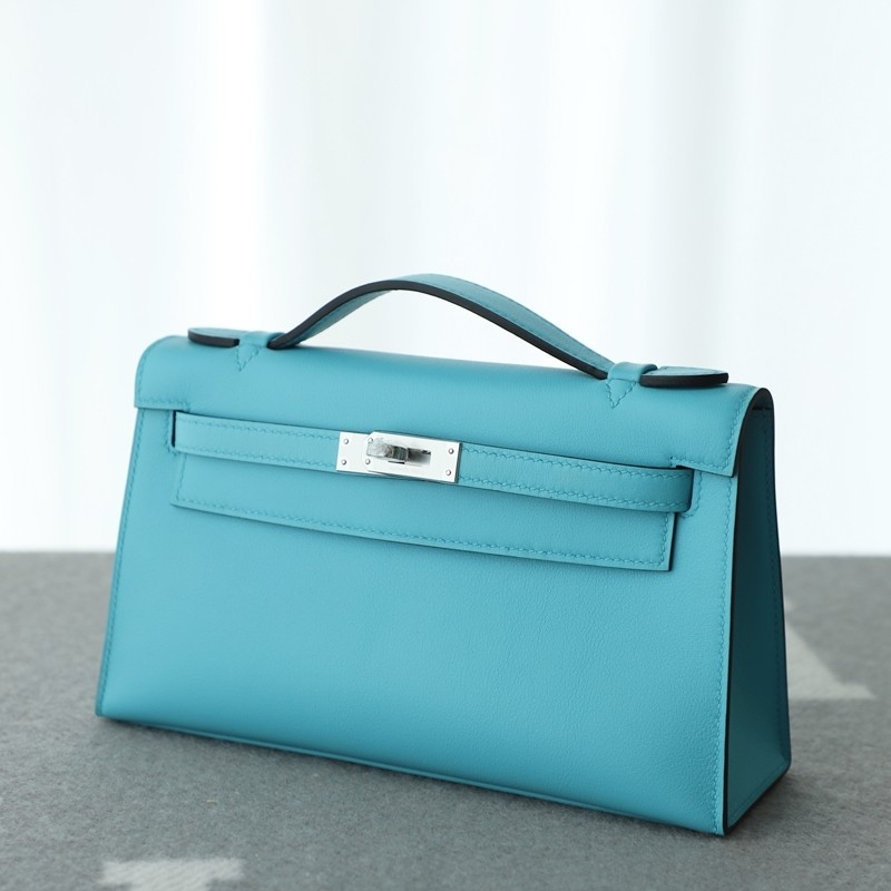 P3 bleu de nord swift kelly pochette with phw