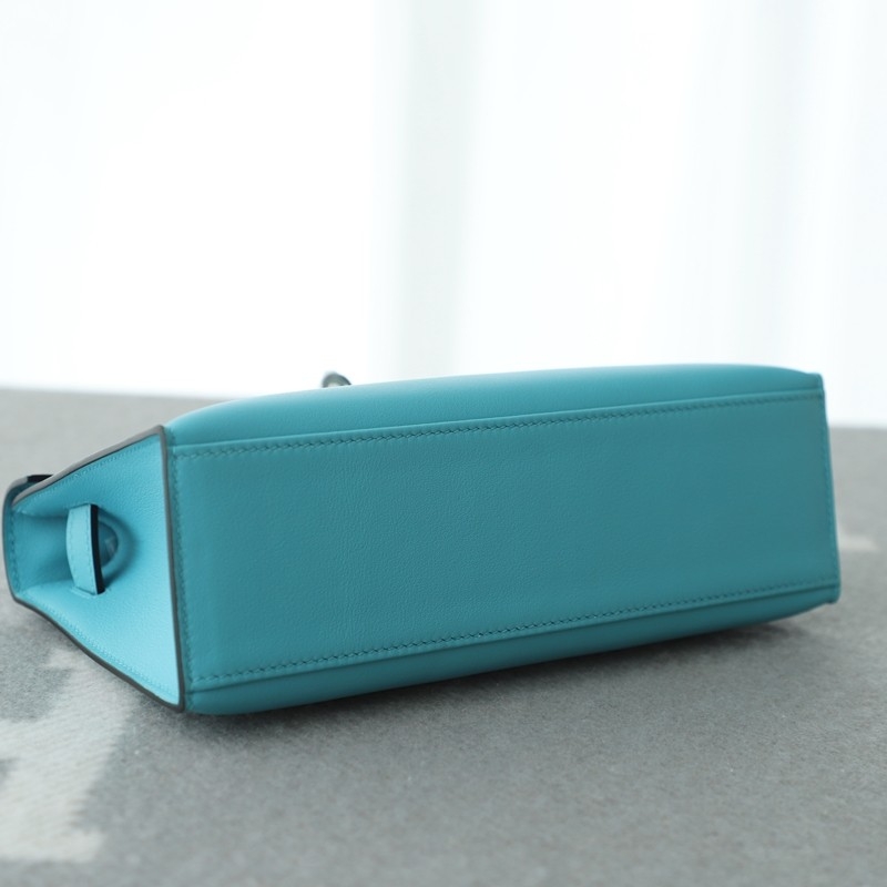 P3 bleu de nord swift kelly pochette with phw