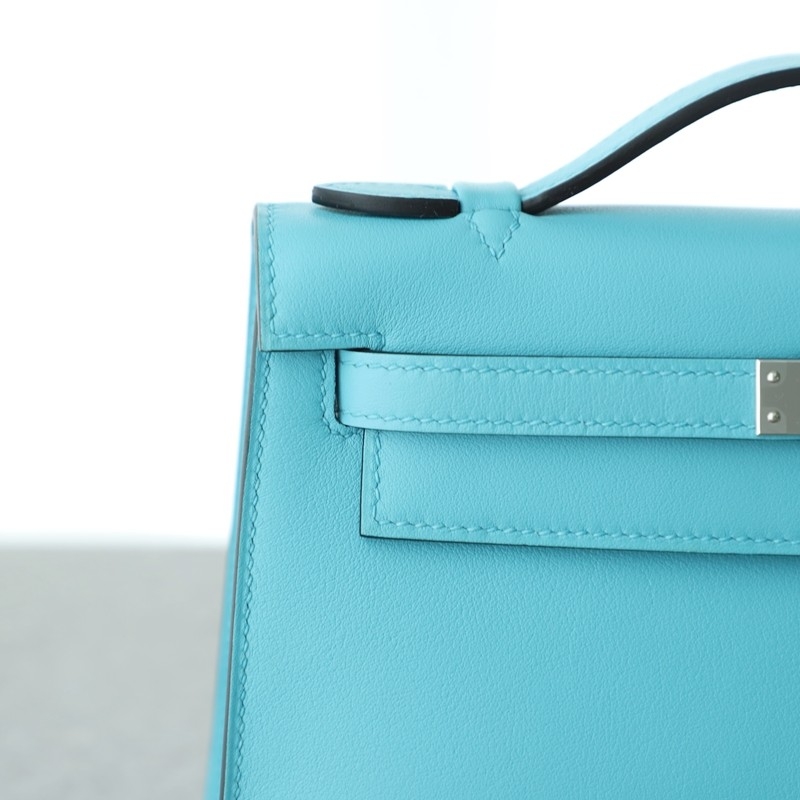 P3 bleu de nord swift kelly pochette with phw