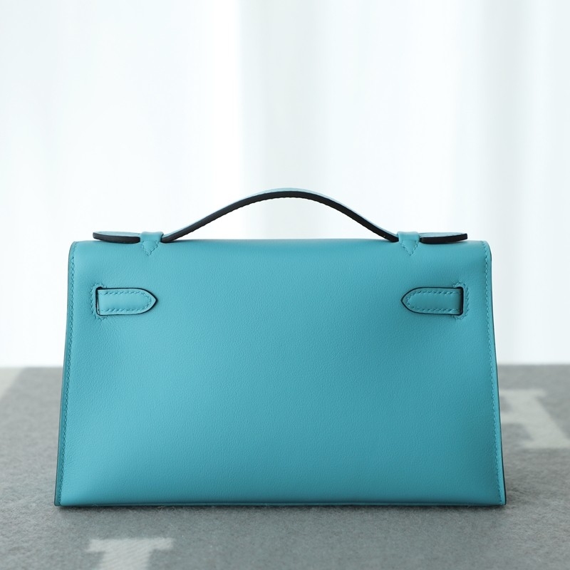 P3 bleu de nord swift kelly pochette with phw