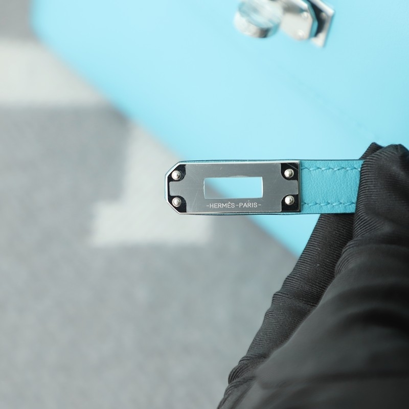 P3 bleu de nord swift kelly pochette with phw