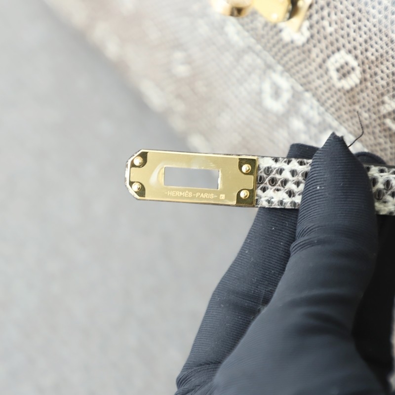 1B Ombre lizard kelly pochette with ghw