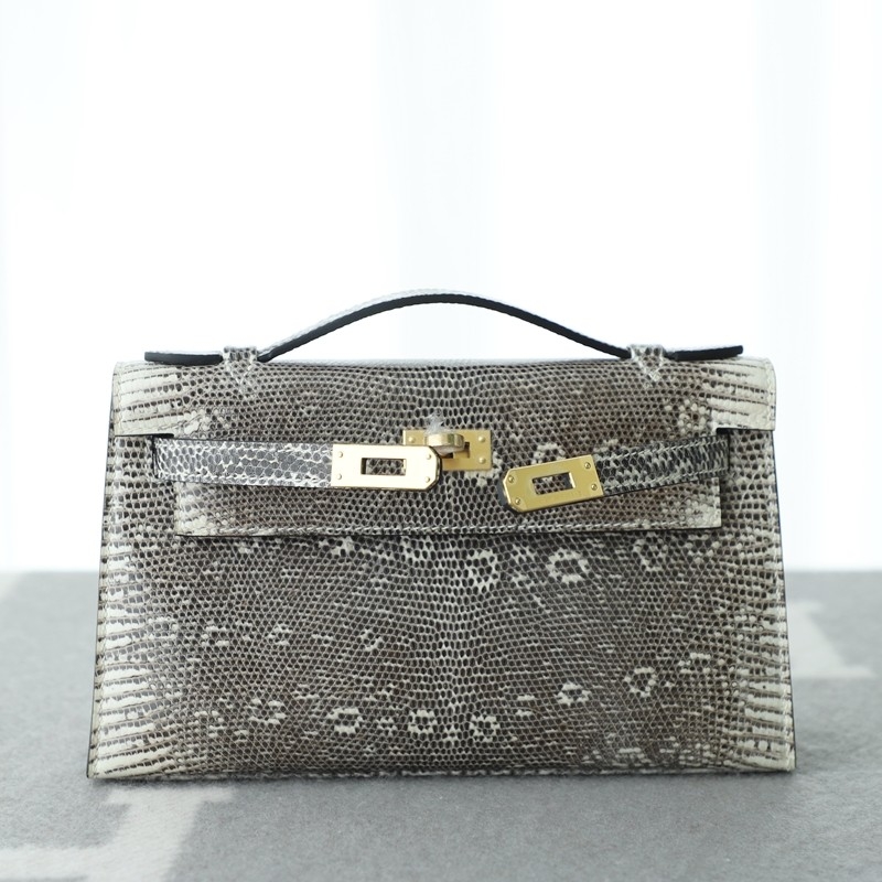 1B Ombre lizard kelly pochette with ghw