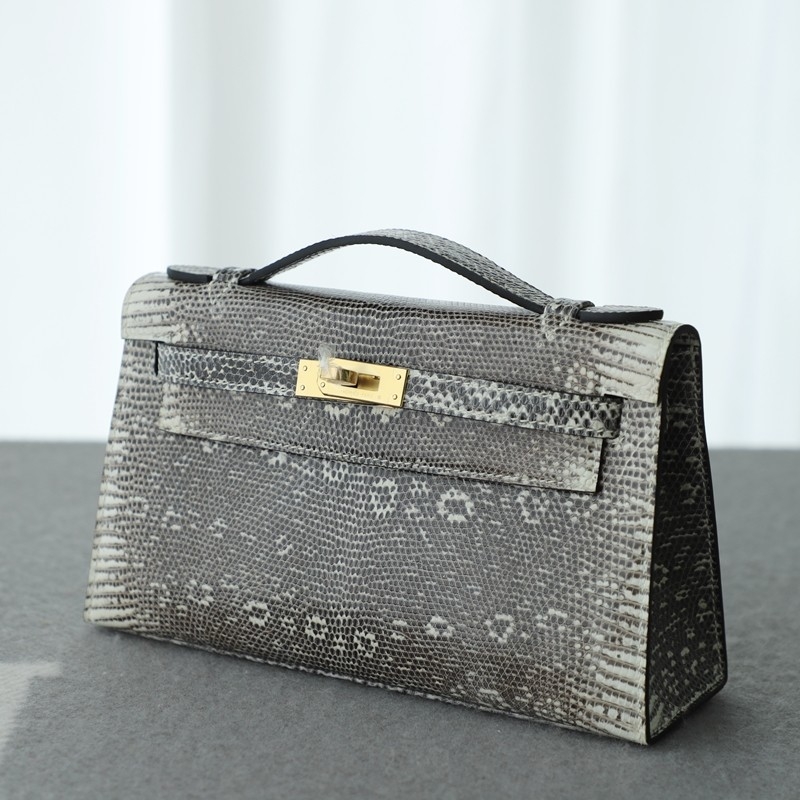 1B Ombre lizard kelly pochette with ghw