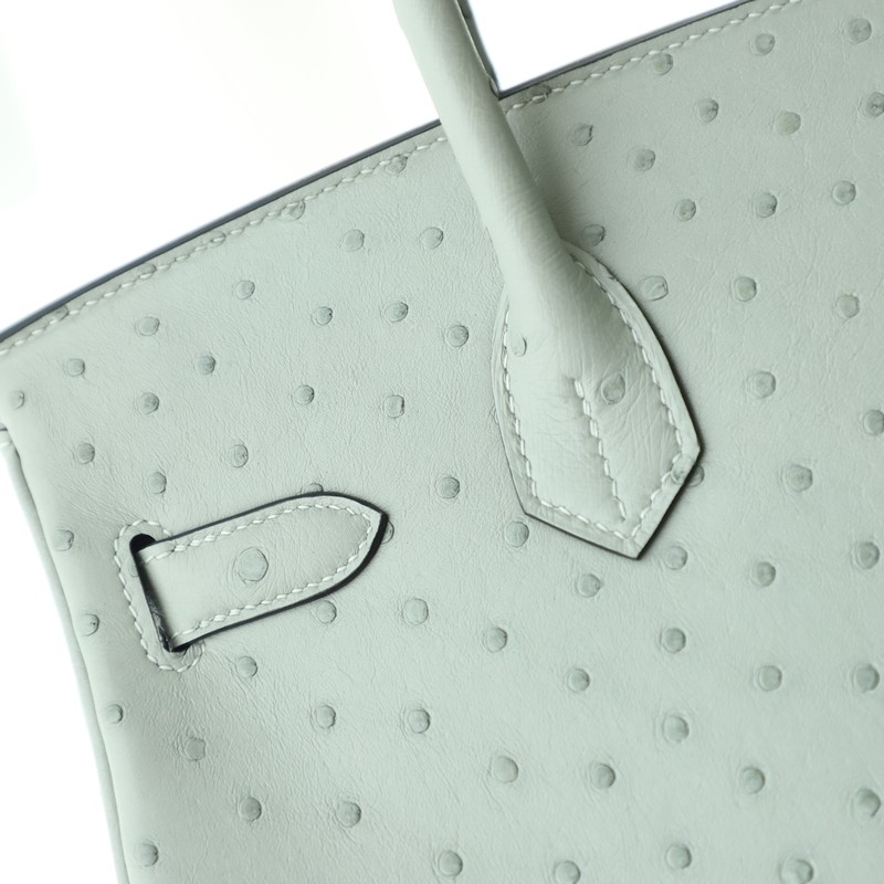 8U BIue GIacier Ostrich Birkin30 With Phw