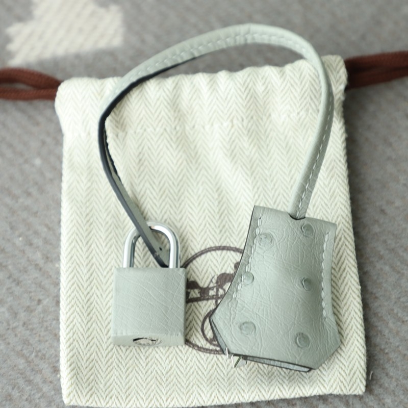 8U BIue GIacier Ostrich Birkin30 With Phw