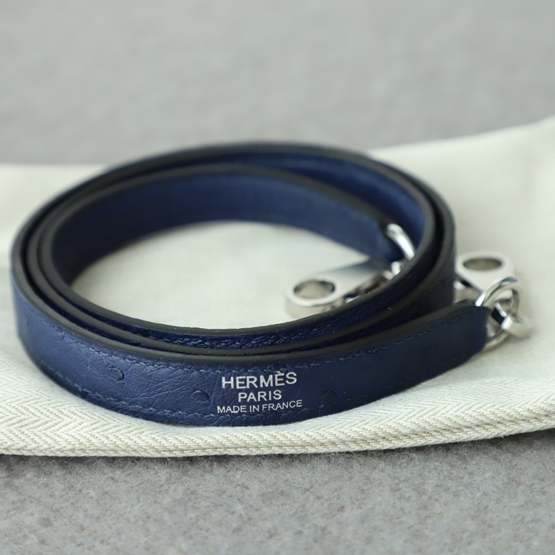  77 BIeu Iris & 4z gris mouette ostrich kelly 25 sellier with PHW