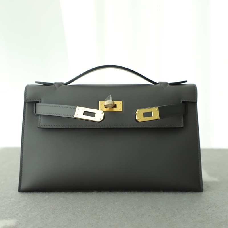 88 Graphite swift kelly pochette with ghw