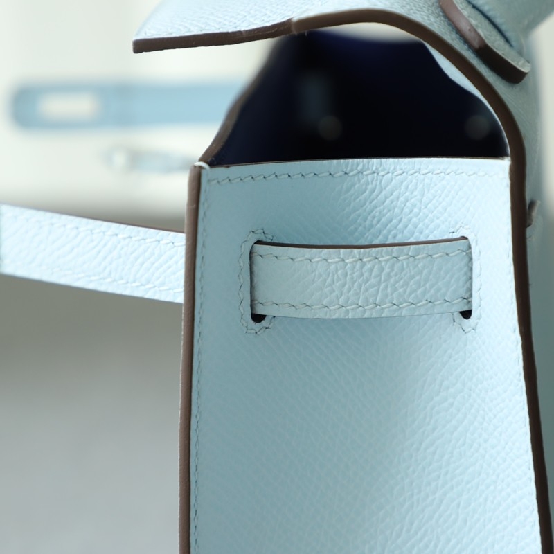 T0 Blue brume epsom and 7T BIue EIectric interior kelly pochette with phw