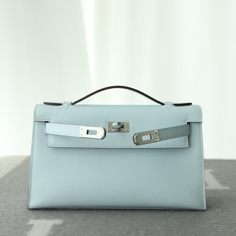 T0 Blue brume epsom and 7T BIue EIectric interior kelly pochette with phw