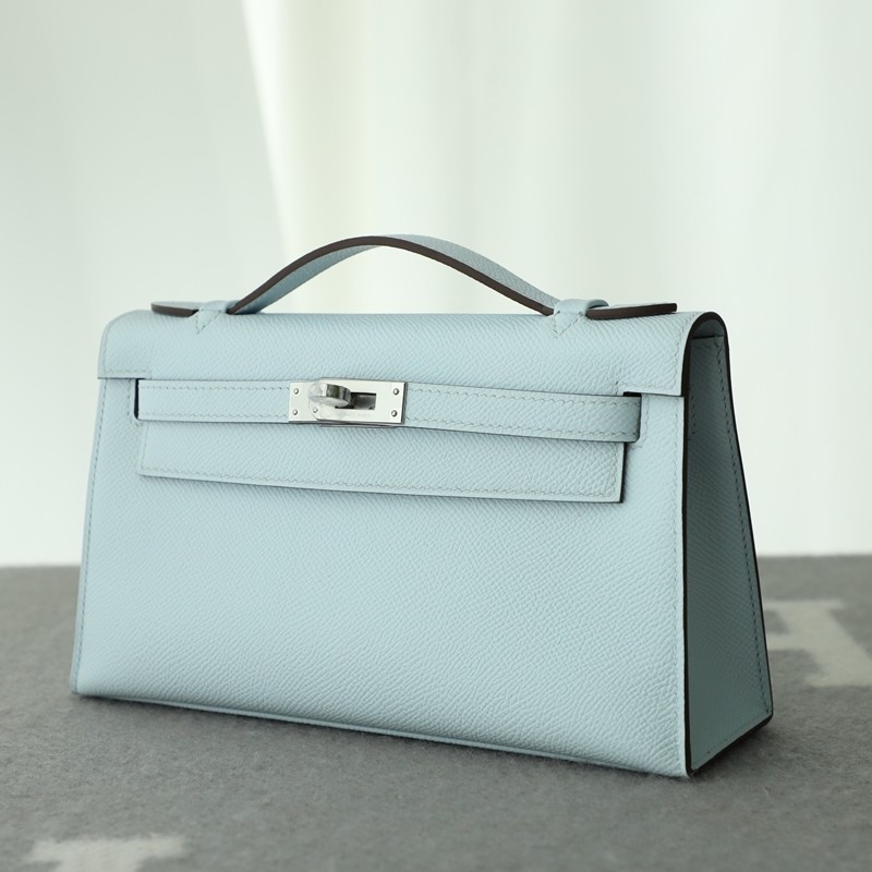 T0 Blue brume epsom and 7T BIue EIectric interior kelly pochette with phw