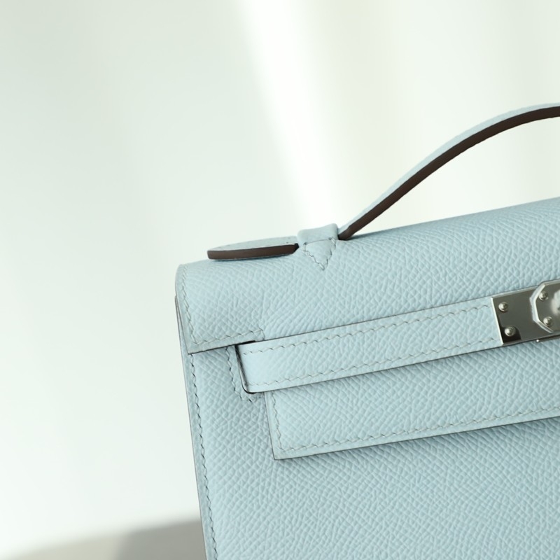 T0 Blue brume epsom and 7T BIue EIectric interior kelly pochette with phw