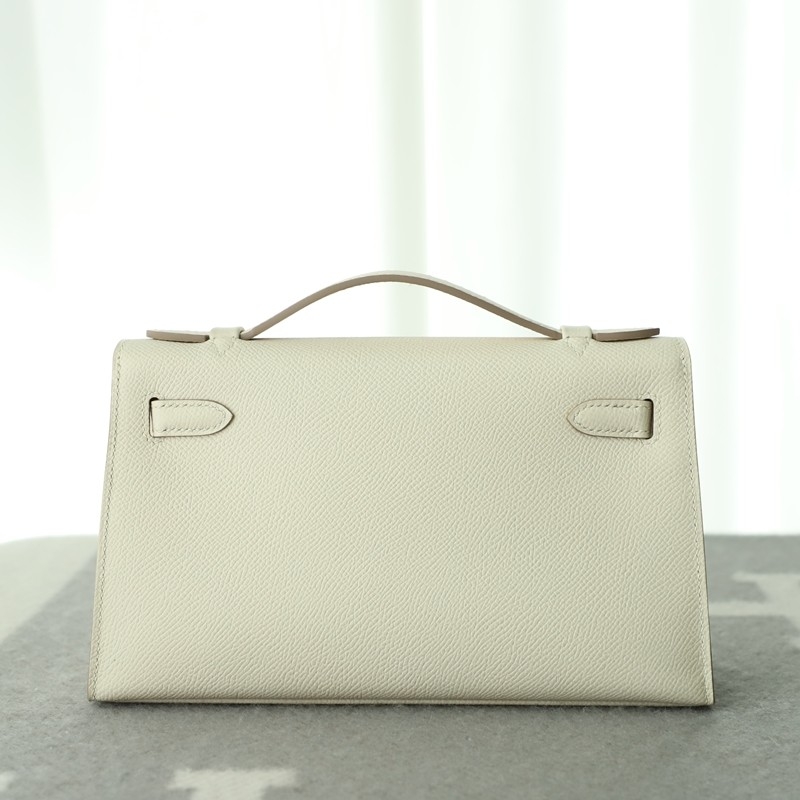 C10 Craie epsom and 9D Jaune Amber interior kelly pochette with ghw
