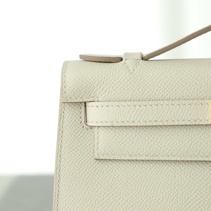 C10 Craie epsom and 9D Jaune Amber interior kelly pochette with ghw