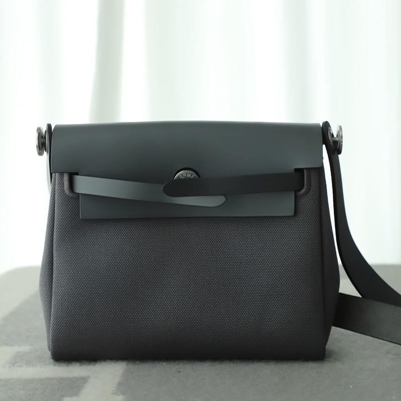 HERMÈS Herbag Zip Mini 20 Ardoise (85) Palladium hardware
