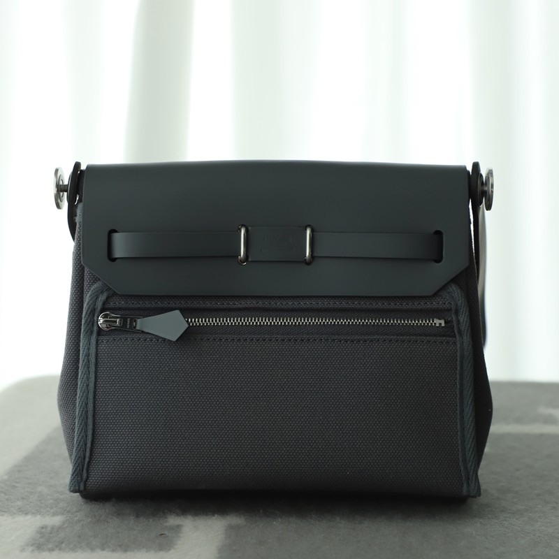 HERMÈS Herbag Zip Mini 20 Ardoise (85) Palladium hardware