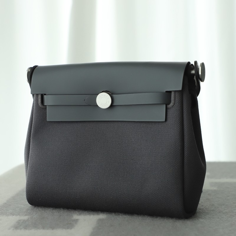 HERMÈS Herbag Zip Mini 20 Ardoise (85) Palladium hardware