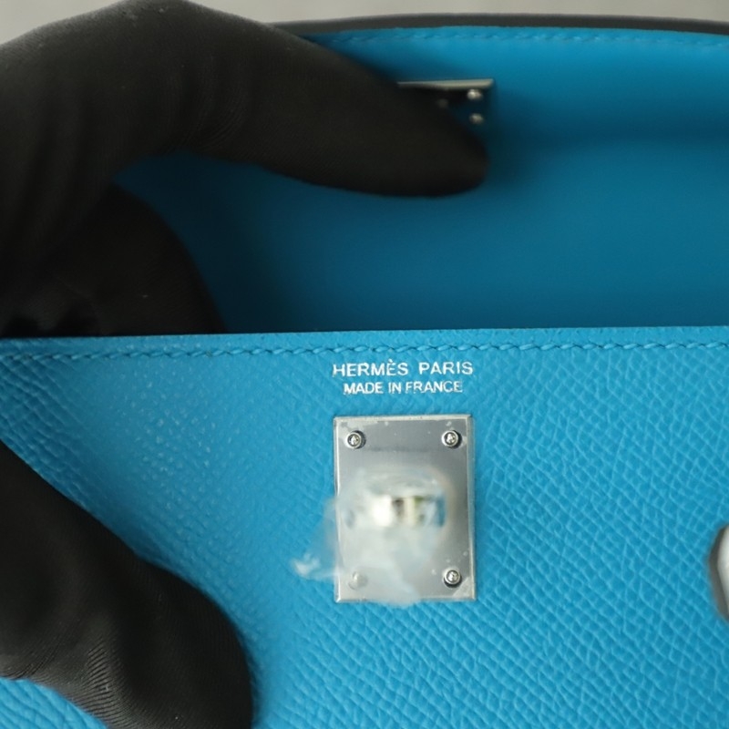 0F Blue Frida epsom kelly mini II with phw