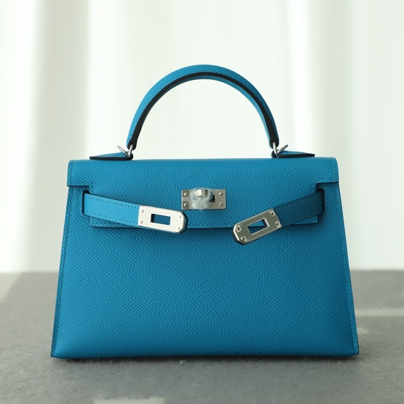 0F Blue Frida epsom kelly mini II with phw