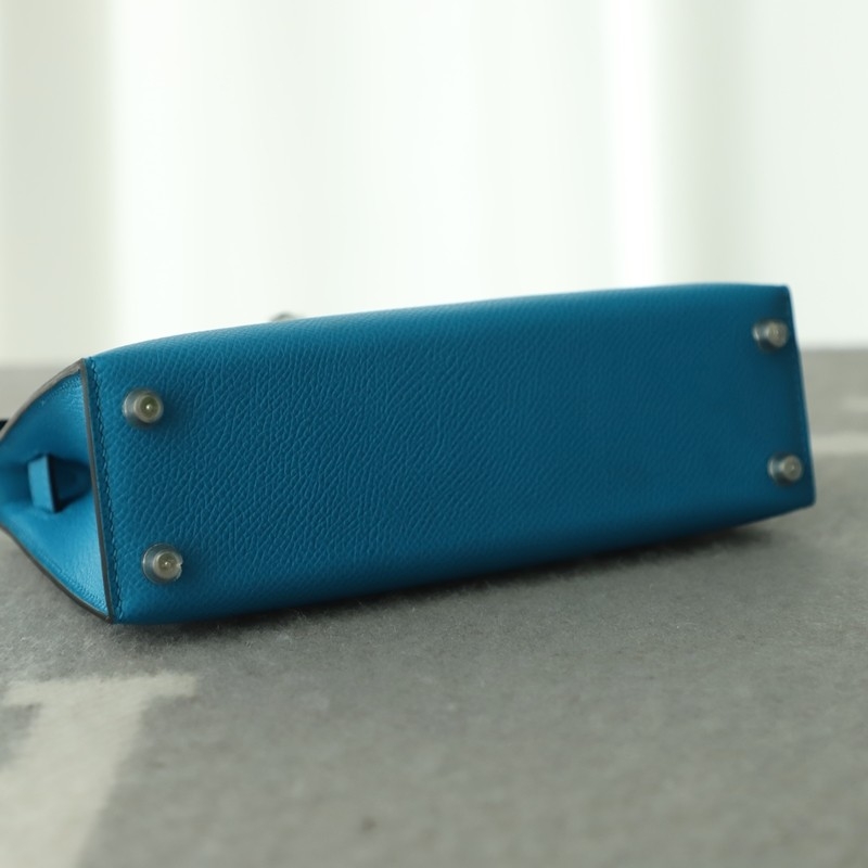 0F Blue Frida epsom kelly mini II with phw